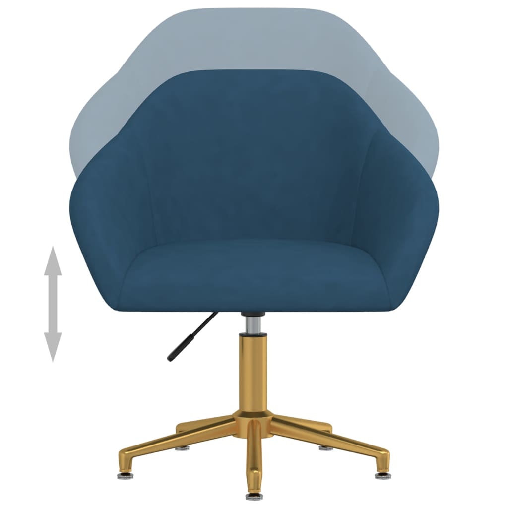 vidaXL Eetkamerstoel draaibaar fluweel blauw