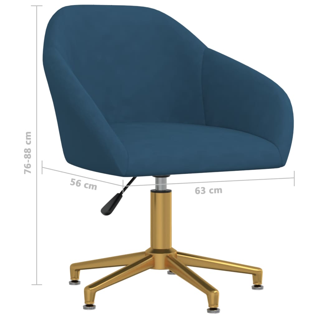 vidaXL Eetkamerstoel draaibaar fluweel blauw
