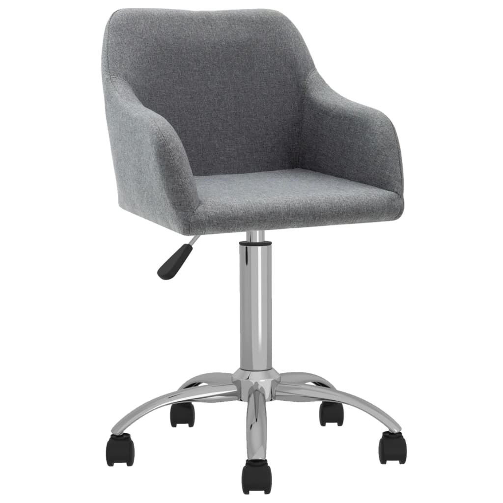 vidaXL Eetkamerstoelen draaibaar 2 st stof lichtgrijs