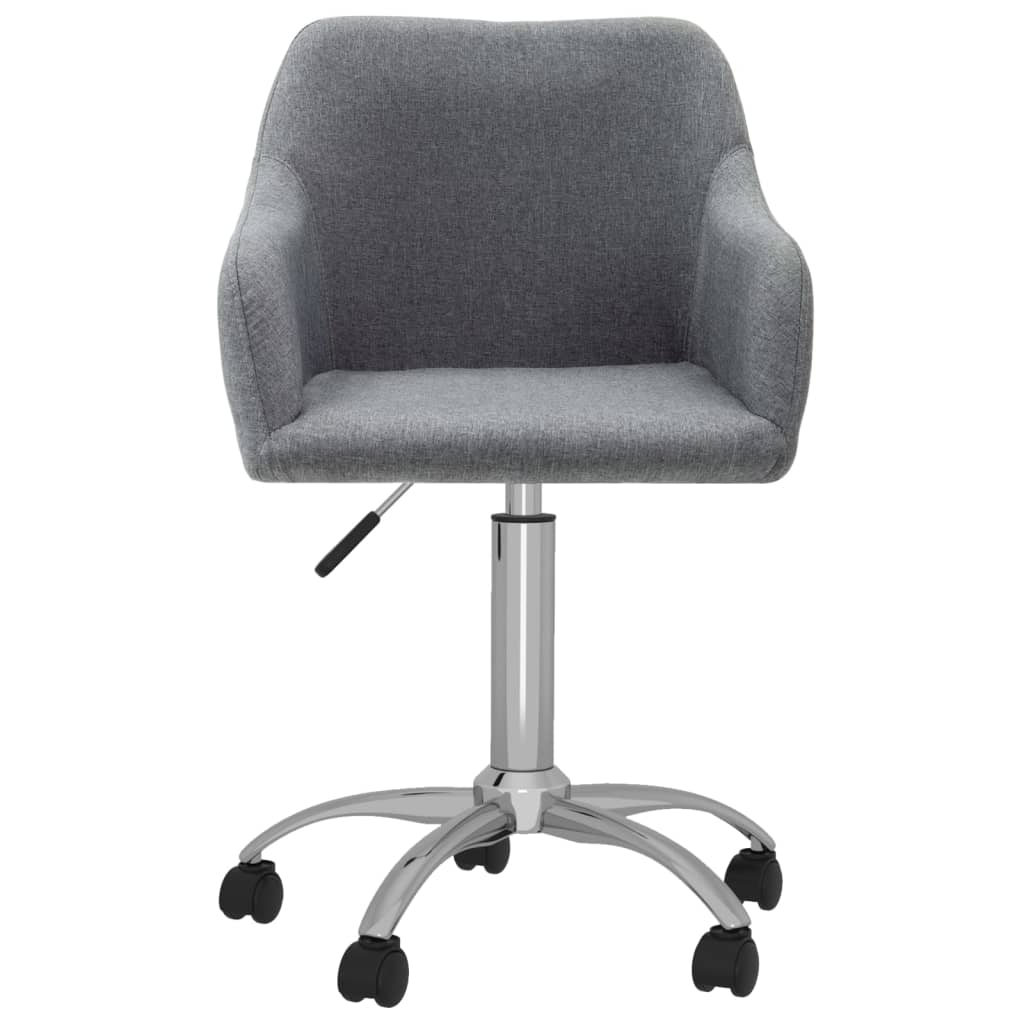 vidaXL Eetkamerstoelen draaibaar 2 st stof lichtgrijs