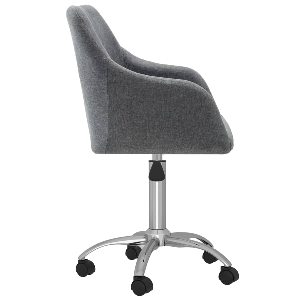 vidaXL Eetkamerstoelen draaibaar 2 st stof lichtgrijs
