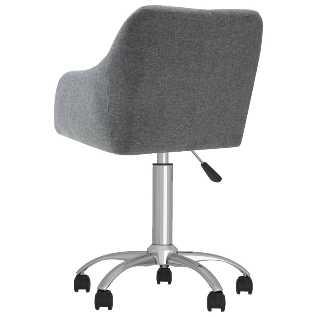 vidaXL Eetkamerstoelen draaibaar 2 st stof lichtgrijs