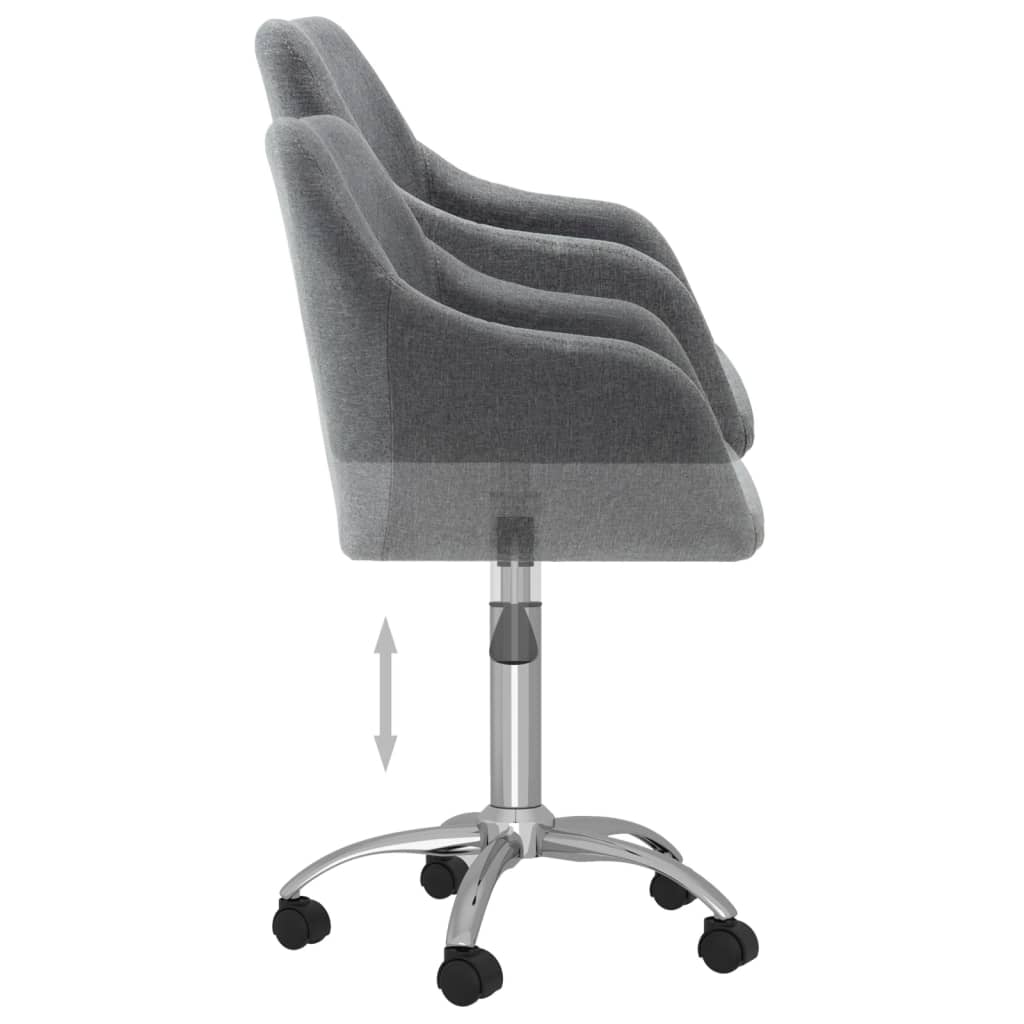 vidaXL Eetkamerstoelen draaibaar 2 st stof lichtgrijs