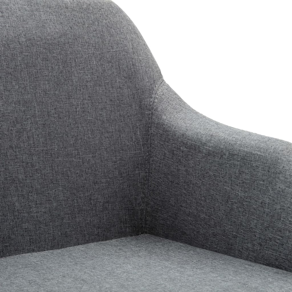 vidaXL Eetkamerstoelen draaibaar 2 st stof lichtgrijs