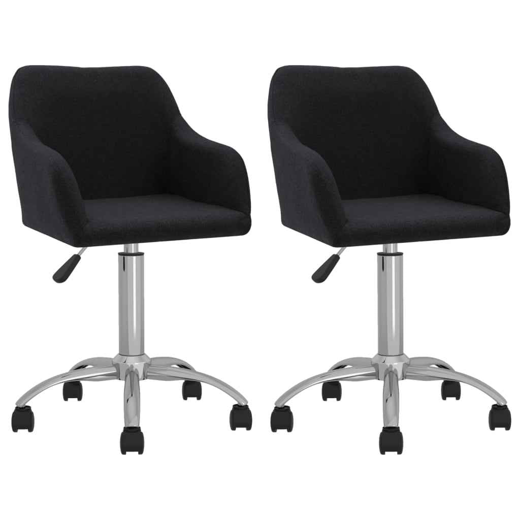 vidaXL Eetkamerstoelen draaibaar 2 st stof lichtgrijs