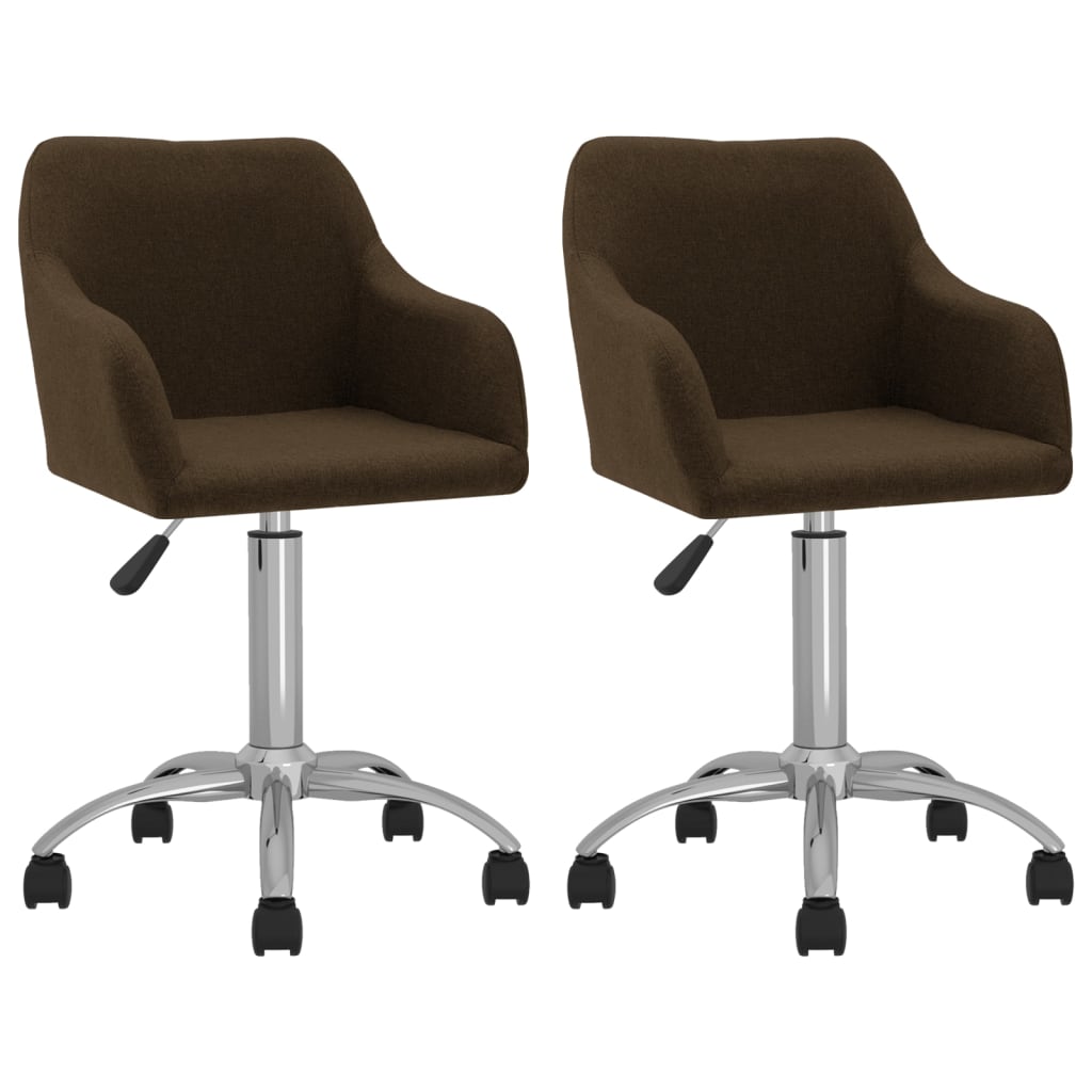 vidaXL Eetkamerstoelen draaibaar 2 st stof lichtgrijs