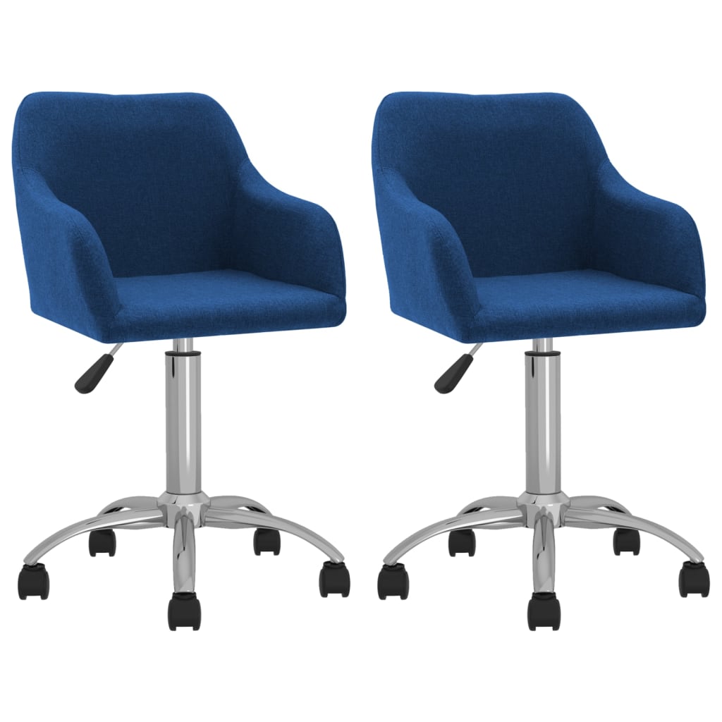 vidaXL Eetkamerstoelen draaibaar 2 st stof lichtgrijs