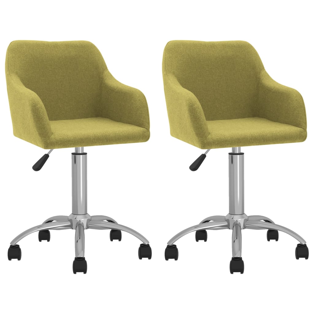 vidaXL Eetkamerstoelen draaibaar 2 st stof lichtgrijs