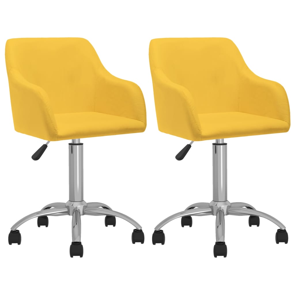 vidaXL Eetkamerstoelen draaibaar 2 st stof lichtgrijs