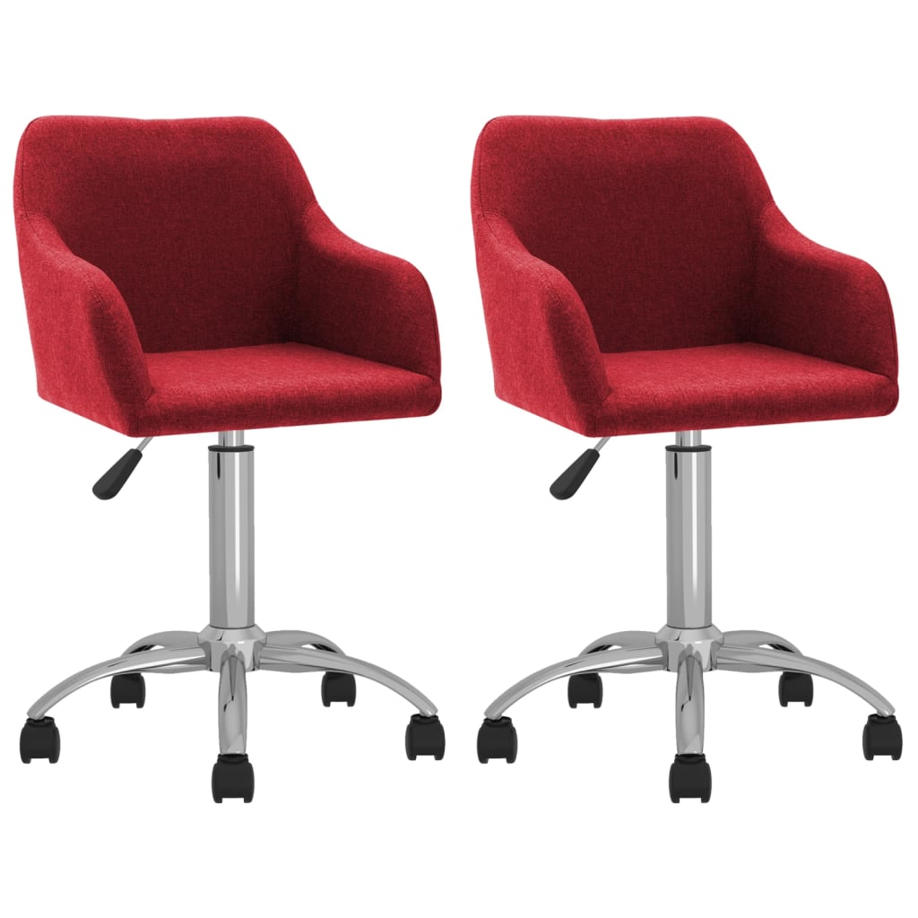 vidaXL Eetkamerstoelen draaibaar 2 st stof lichtgrijs