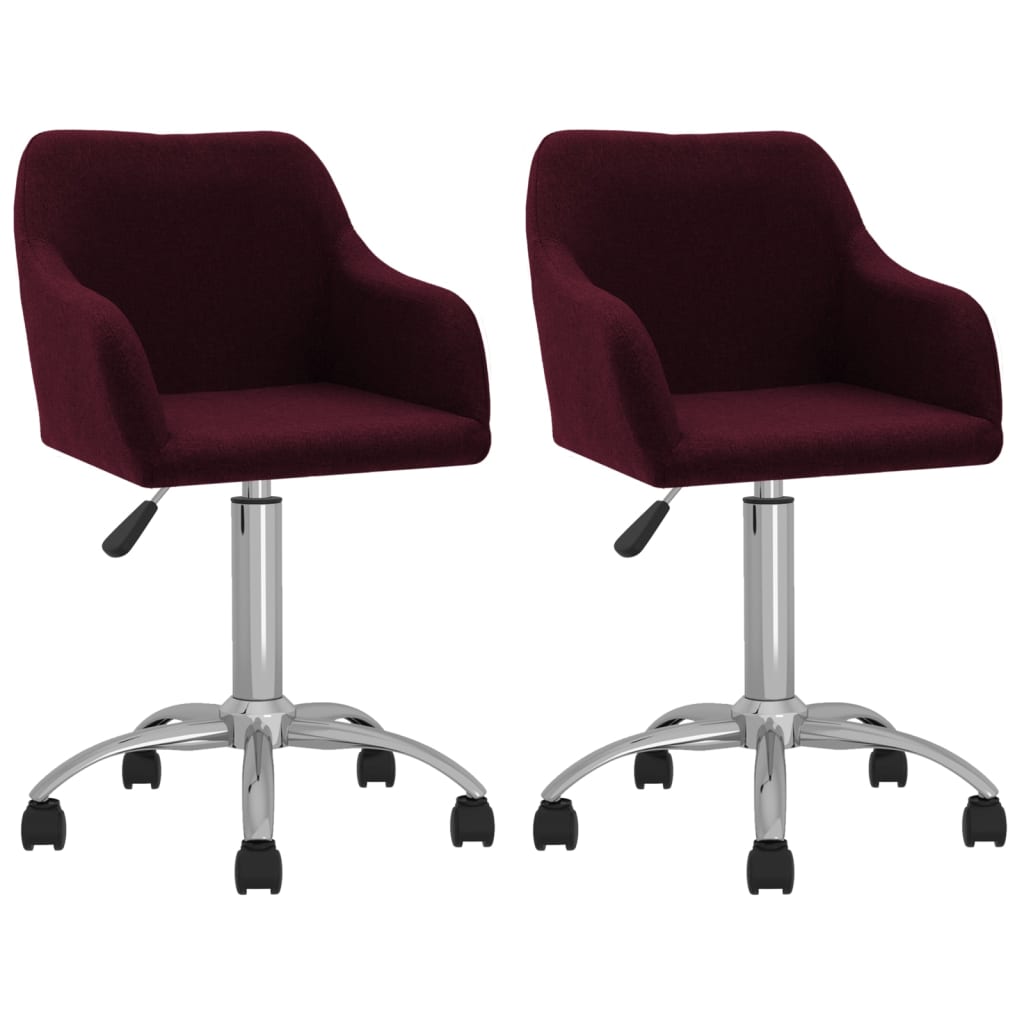 vidaXL Eetkamerstoelen draaibaar 2 st stof lichtgrijs