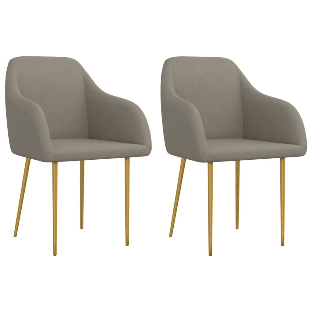 vidaXL Eetkamerstoelen 2 st fluweel lichtgrijs