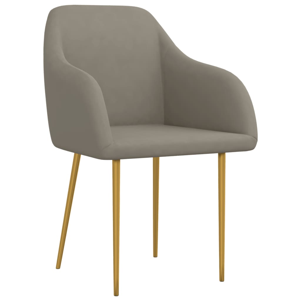vidaXL Eetkamerstoelen 2 st fluweel lichtgrijs