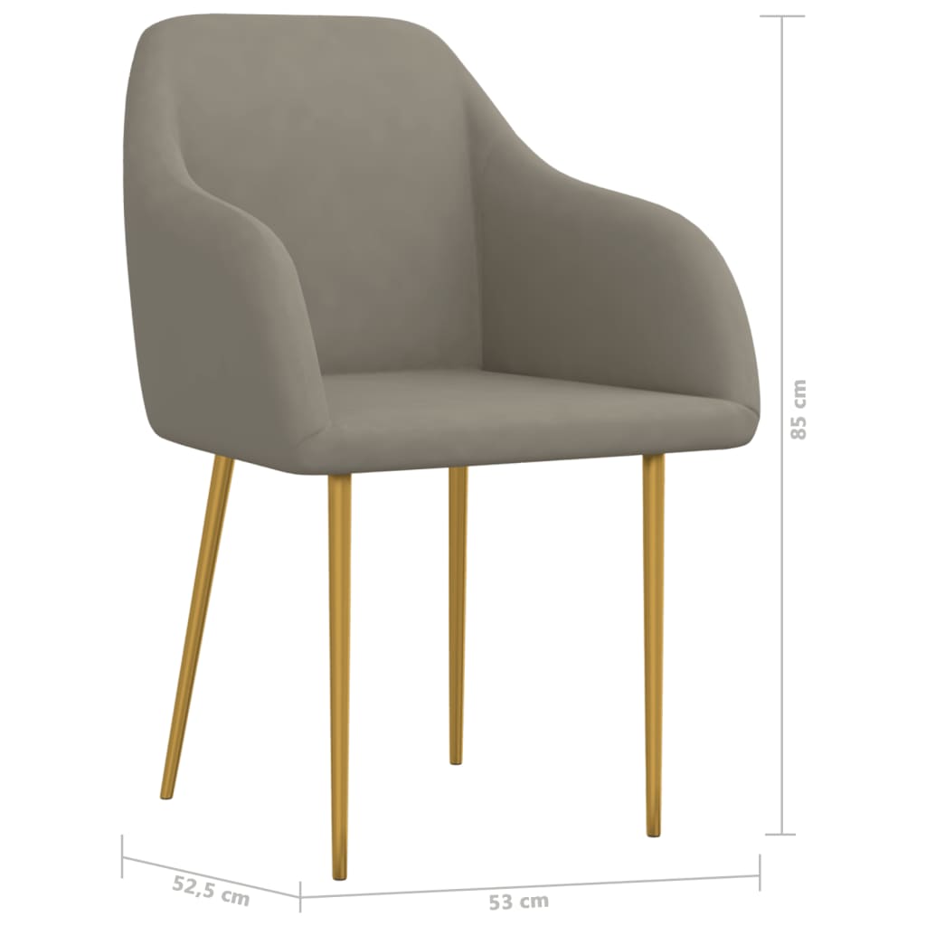 vidaXL Eetkamerstoelen 2 st fluweel lichtgrijs