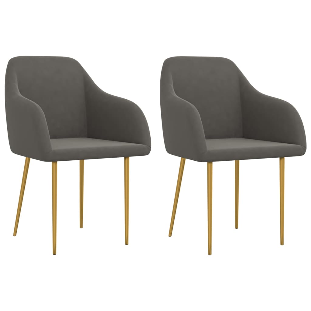 vidaXL Eetkamerstoelen 2 st fluweel lichtgrijs