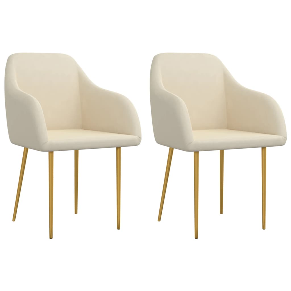 vidaXL Eetkamerstoelen 2 st fluweel lichtgrijs