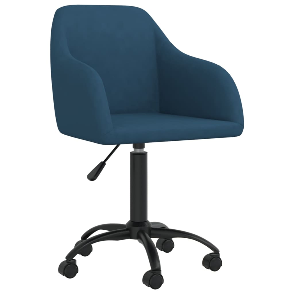 vidaXL Kantoorstoel draaibaar fluweel blauw