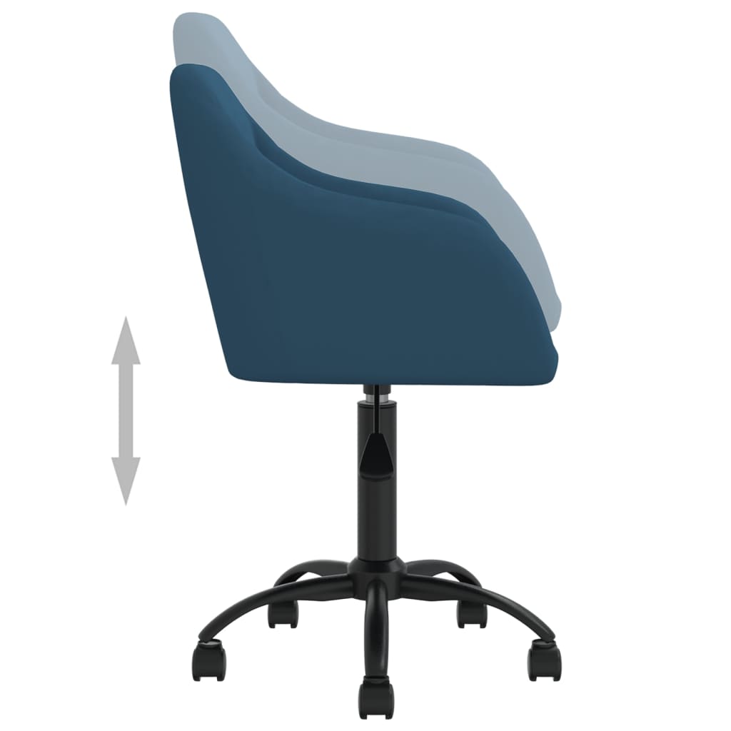 vidaXL Kantoorstoel draaibaar fluweel blauw