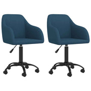 vidaXL Eetkamerstoelen draaibaar 2 st fluweel blauw