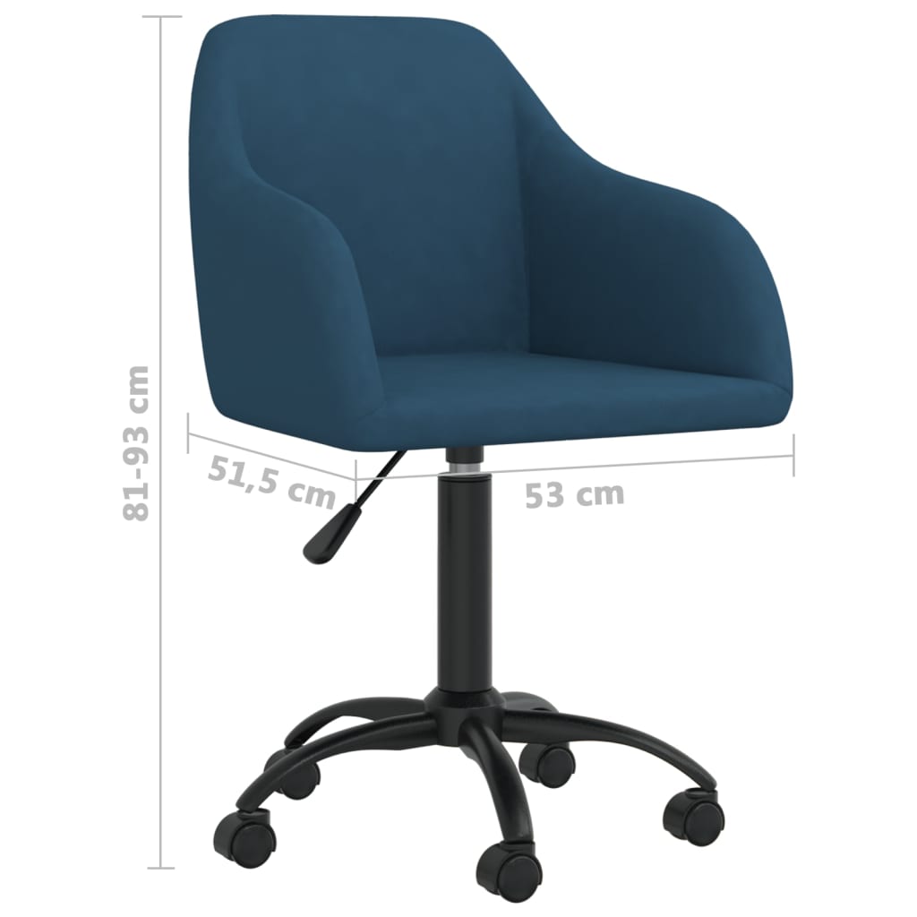 vidaXL Eetkamerstoelen draaibaar 2 st fluweel blauw