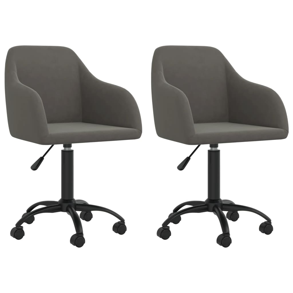 vidaXL Eetkamerstoelen draaibaar 2 st fluweel blauw