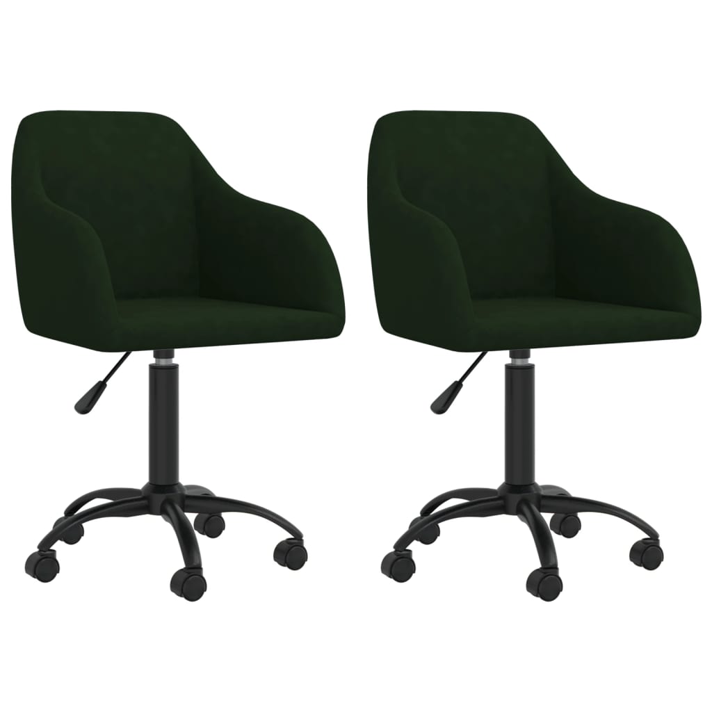 vidaXL Eetkamerstoelen draaibaar 2 st fluweel blauw