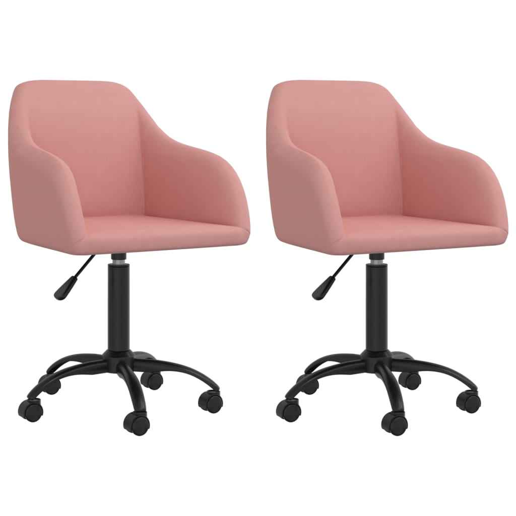 vidaXL Eetkamerstoelen draaibaar 2 st fluweel blauw