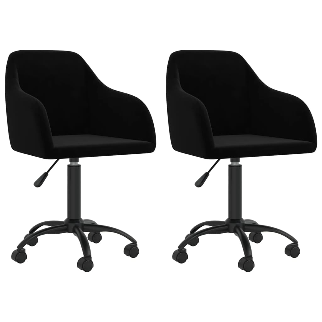 vidaXL Eetkamerstoelen draaibaar 2 st fluweel blauw