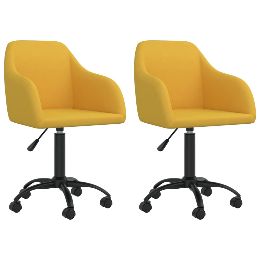 vidaXL Eetkamerstoelen draaibaar 2 st fluweel blauw