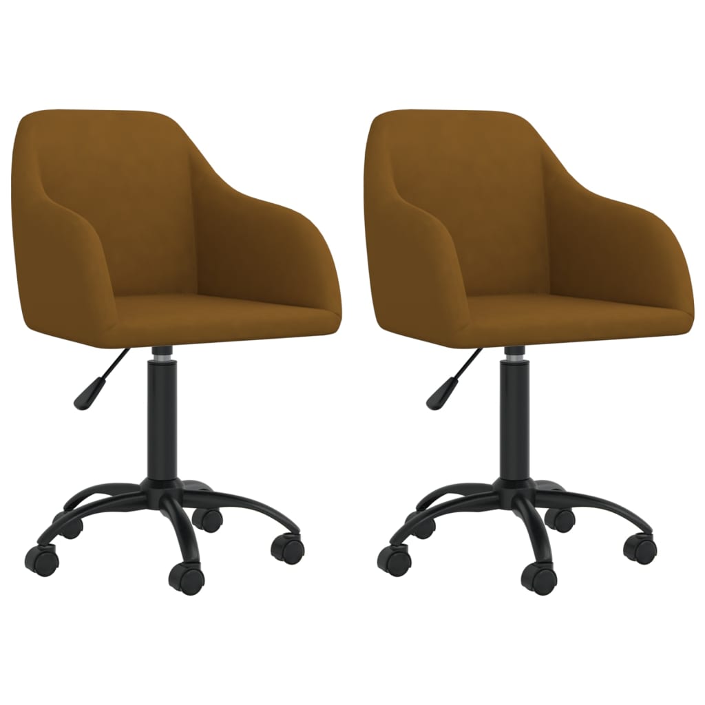 vidaXL Eetkamerstoelen draaibaar 2 st fluweel blauw