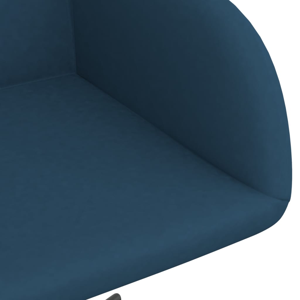 vidaXL Eetkamerstoel draaibaar fluweel blauw