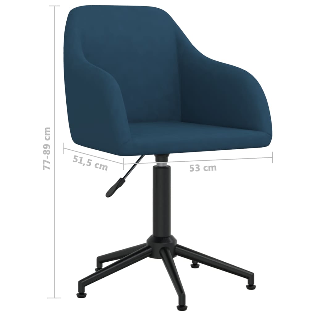 vidaXL Eetkamerstoel draaibaar fluweel blauw
