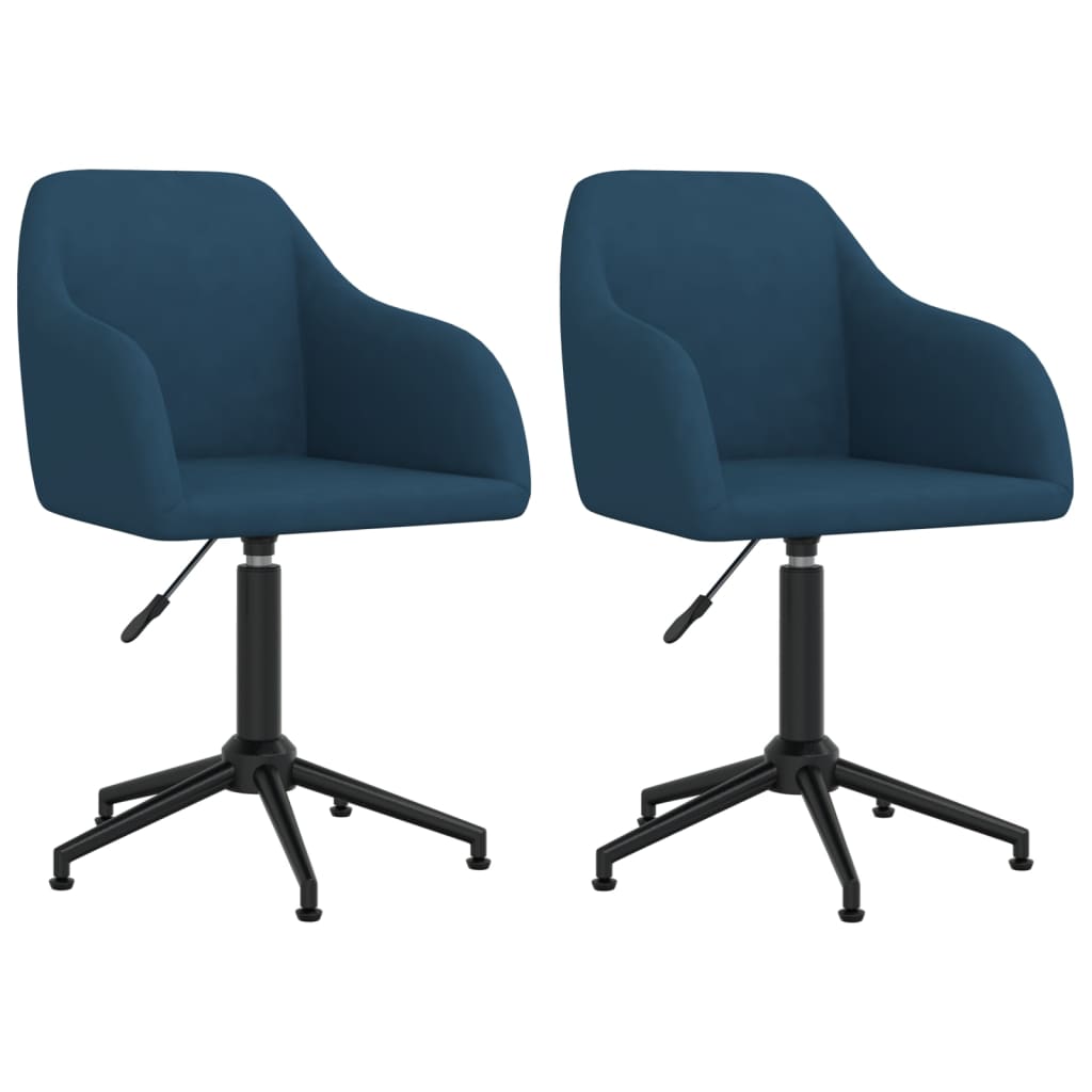 vidaXL Eetkamerstoel draaibaar fluweel blauw