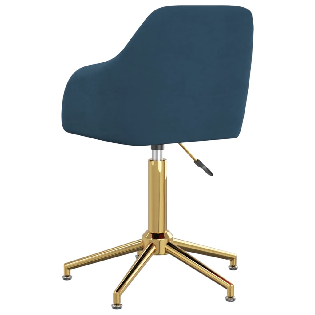 vidaXL Eetkamerstoelen draaibaar 2 st fluweel blauw