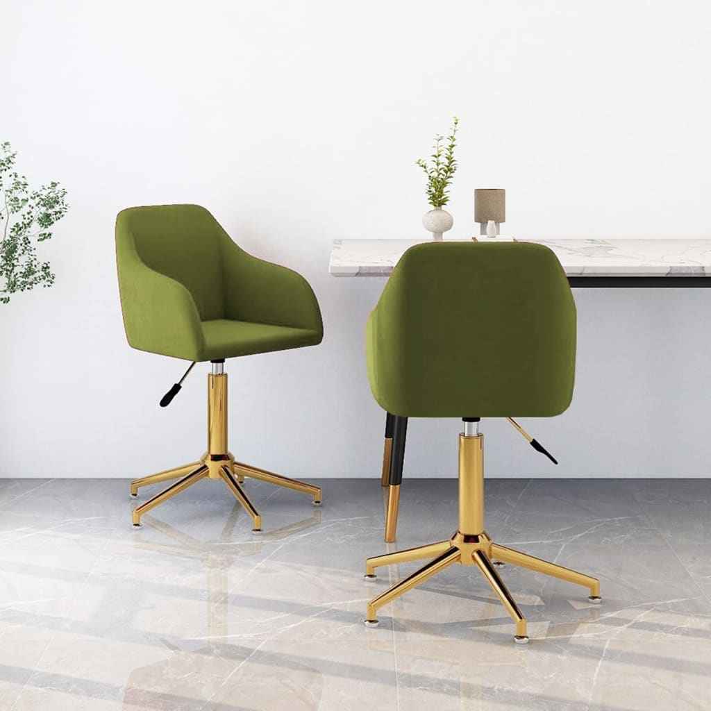 vidaXL Eetkamerstoelen draaibaar 2 st fluweel blauw