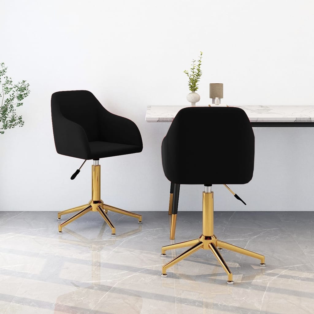 vidaXL Eetkamerstoelen draaibaar 2 st fluweel blauw