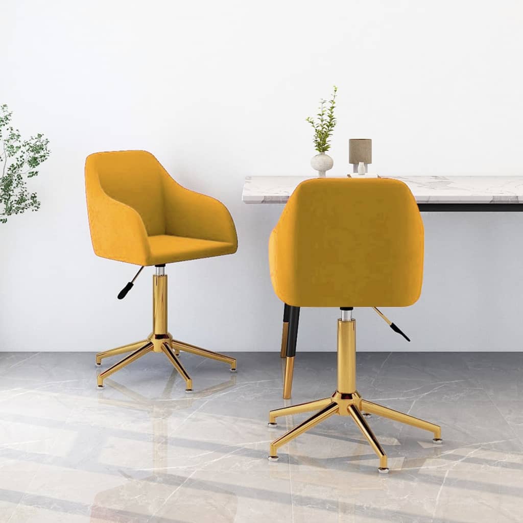 vidaXL Eetkamerstoelen draaibaar 2 st fluweel blauw