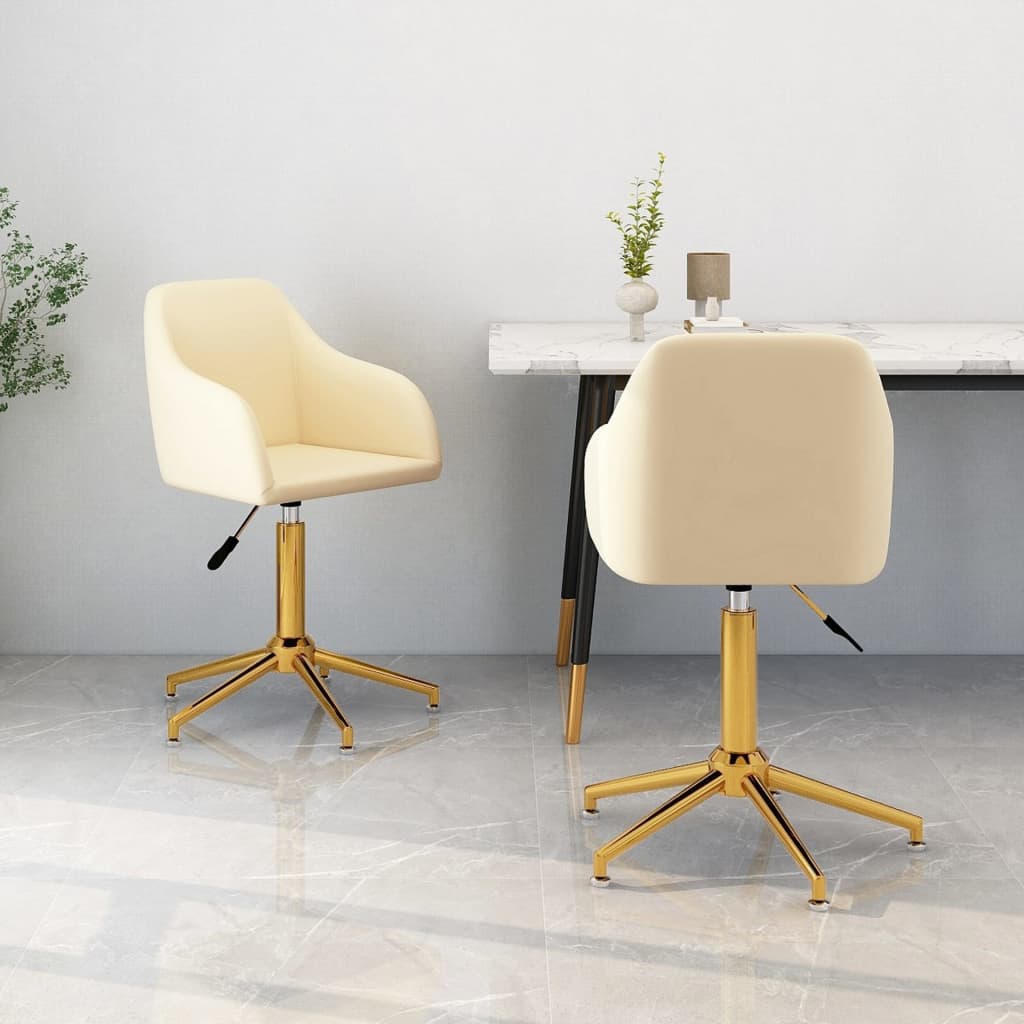 vidaXL Eetkamerstoelen draaibaar 2 st fluweel blauw