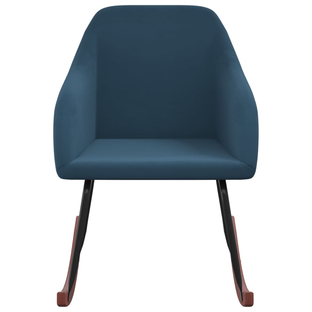 vidaXL Schommelstoel fluweel blauw