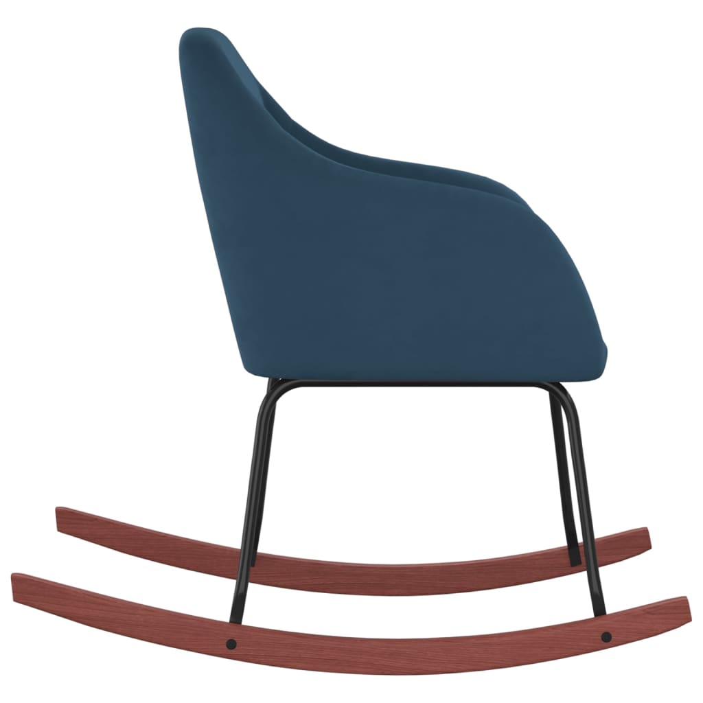 vidaXL Schommelstoel fluweel blauw