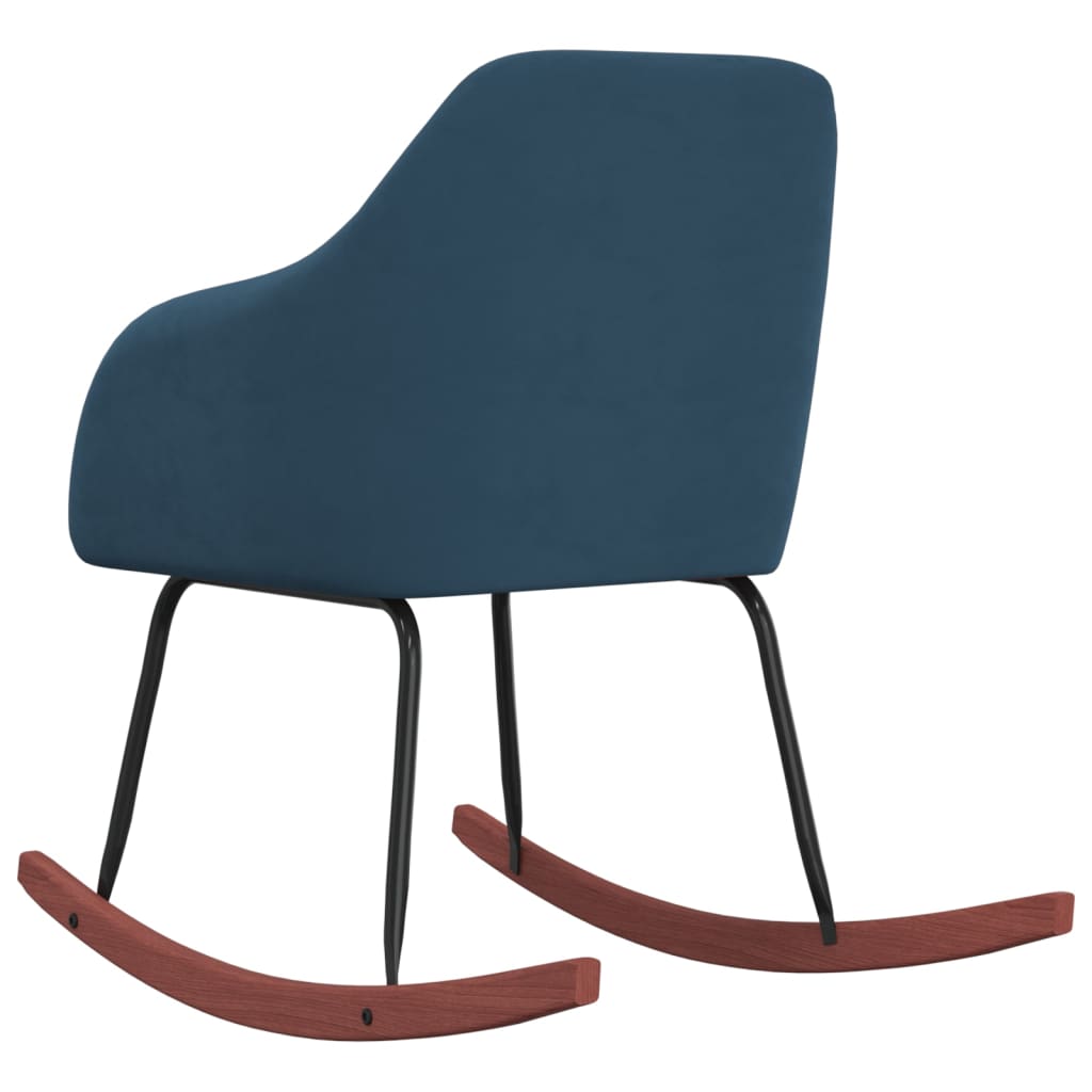 vidaXL Schommelstoel fluweel blauw