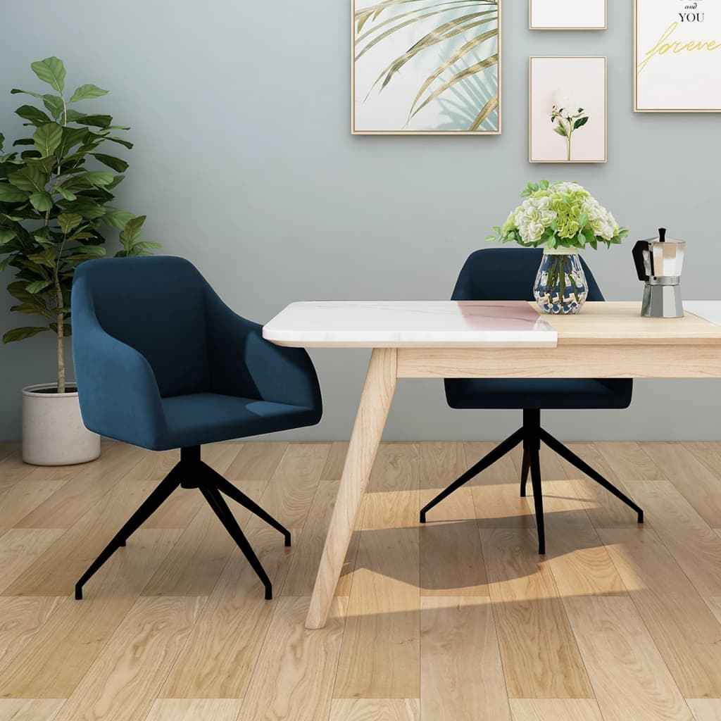 vidaXL Eetkamerstoelen 2 st fluweel blauw