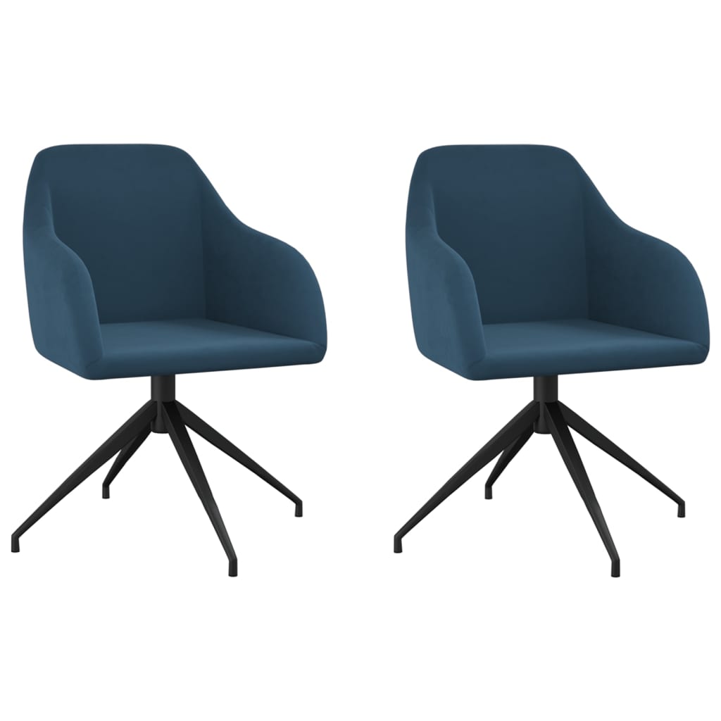 vidaXL Eetkamerstoelen 2 st fluweel blauw