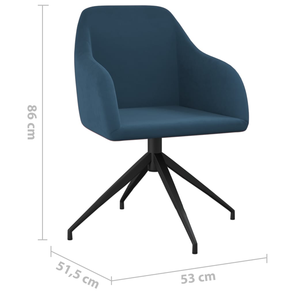 vidaXL Eetkamerstoelen 2 st fluweel blauw
