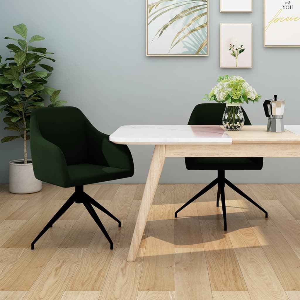 vidaXL Eetkamerstoelen 2 st fluweel blauw