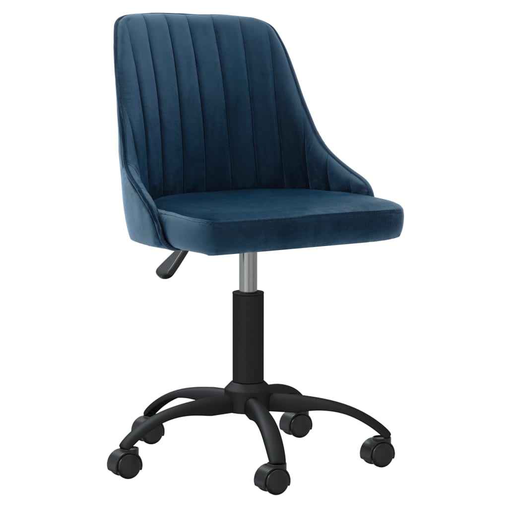 vidaXL Eetkamerstoel draaibaar fluweel blauw