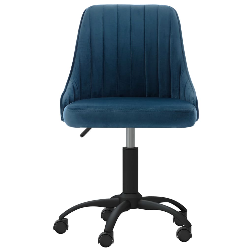 vidaXL Eetkamerstoel draaibaar fluweel blauw