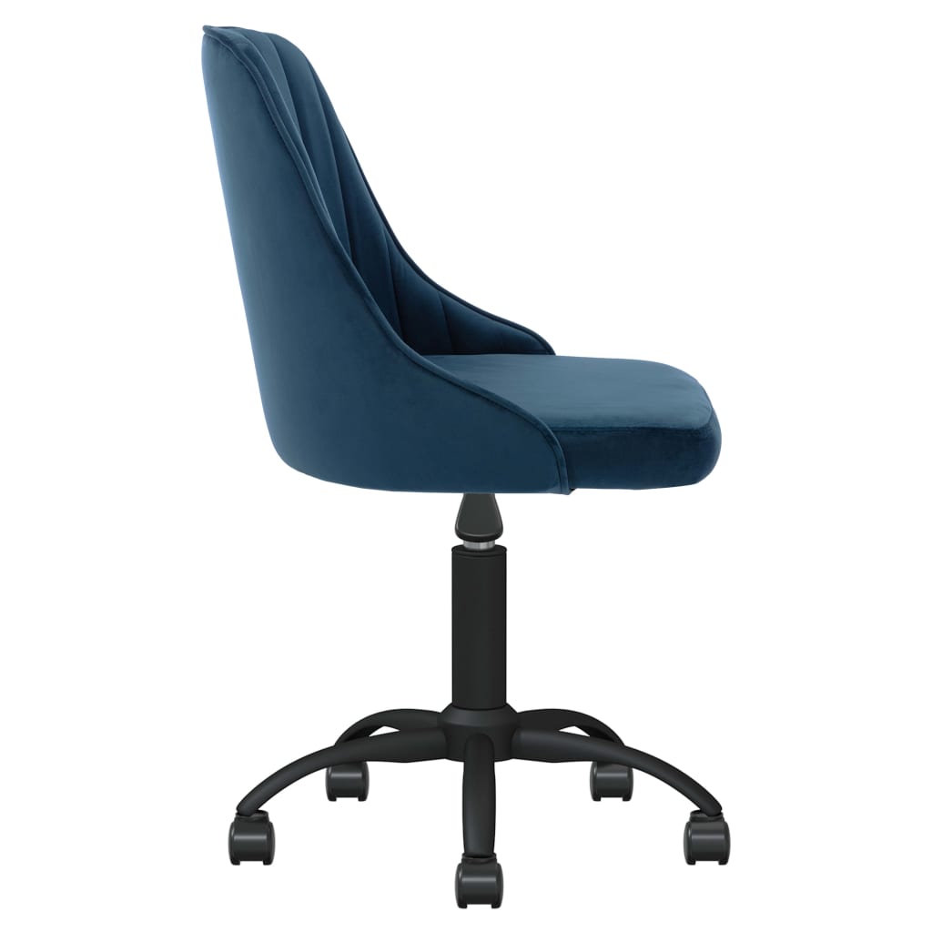 vidaXL Eetkamerstoel draaibaar fluweel blauw