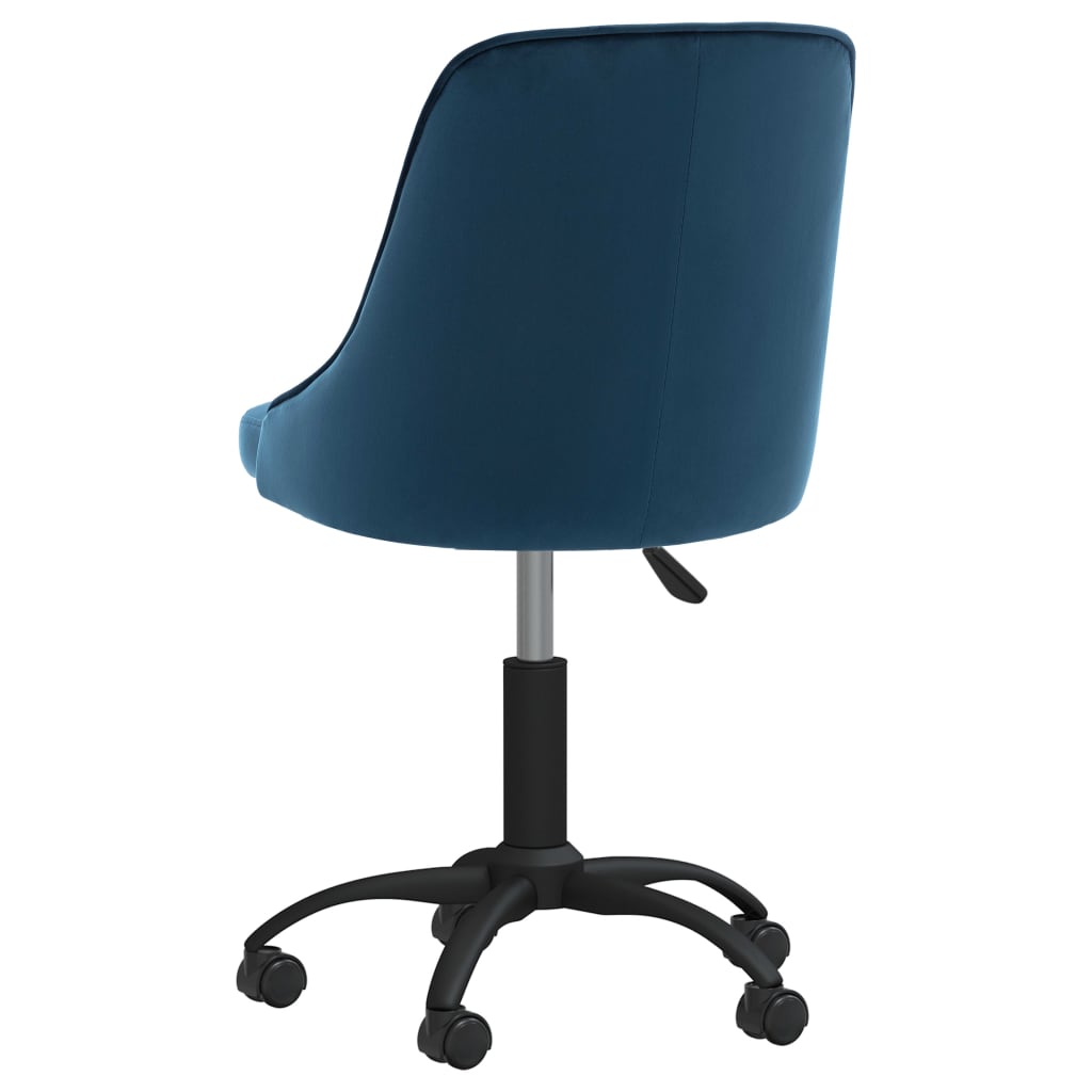 vidaXL Eetkamerstoel draaibaar fluweel blauw
