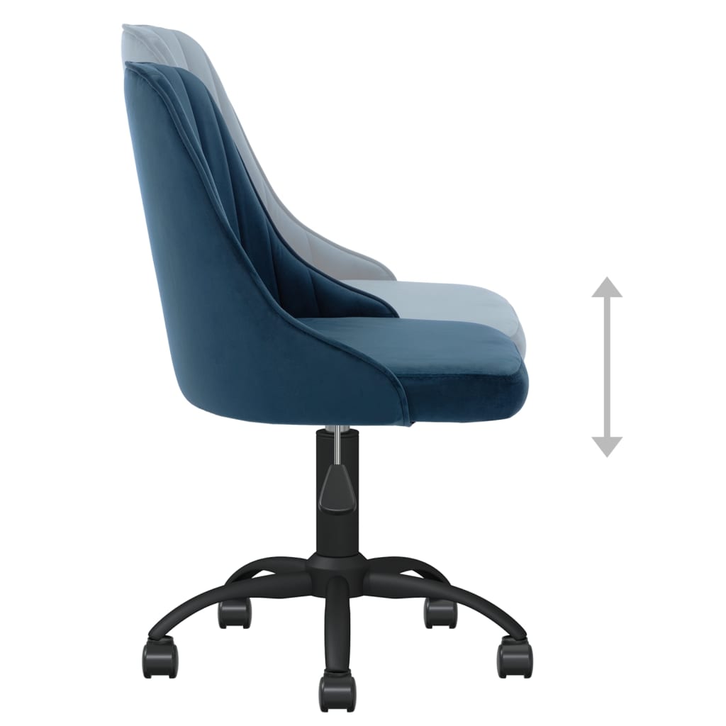 vidaXL Eetkamerstoel draaibaar fluweel blauw
